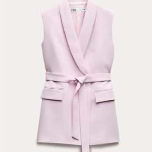 Zara Pink Vest Tie Top